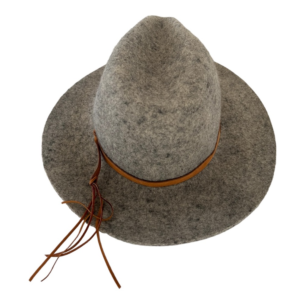 Felt wool fedora 100% Wool Hat womens leather Boho L rancher - Picture 11 of 16